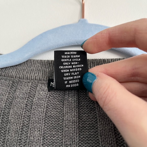 New Directions Ladies Gray Cardigan with gold buttons - Picture 3 of 7